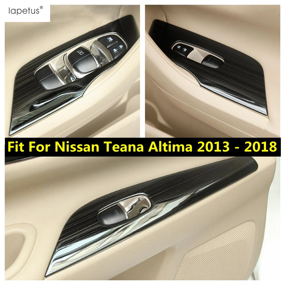 

Stainless Steel Accessories For Nissan Teana Altima 2013 -2018 Armrest Window Lift Button Central Control Panel Strip Cover Trim