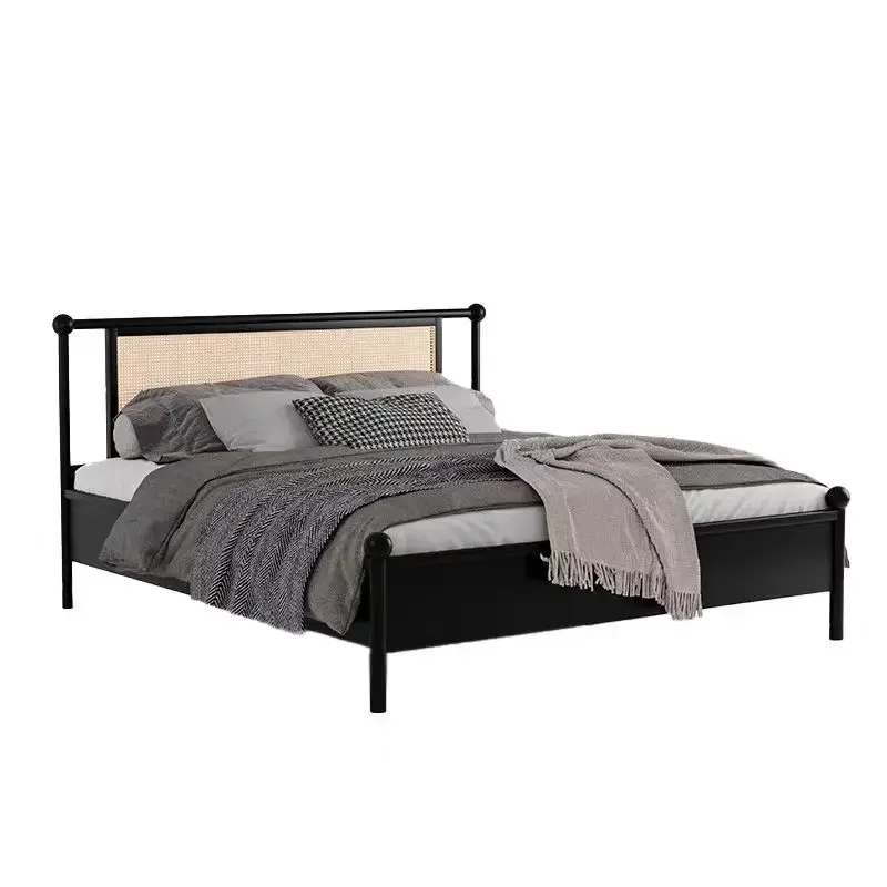

# Hot For Japanese Rattan Bed Solid Wood Frame Modern King Size Queen Size Hotel Apartment Bedroom Home Furniture Wooden Bed Fr