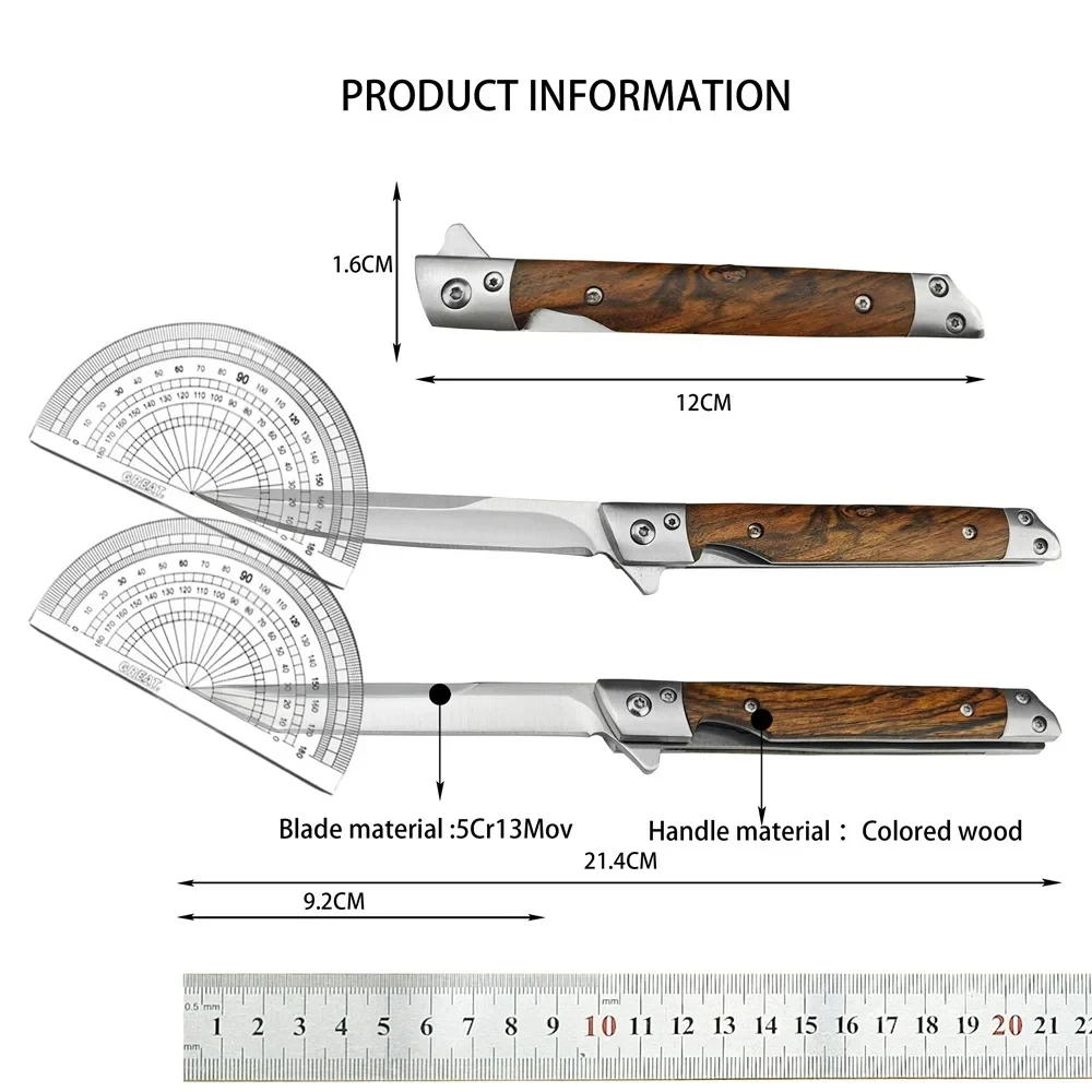 Damascus Pattern Folding Knife Outdoor Self-Defense Knife High Hardness Folding Knife Camping Survival Knife Tactical Faca Fruta