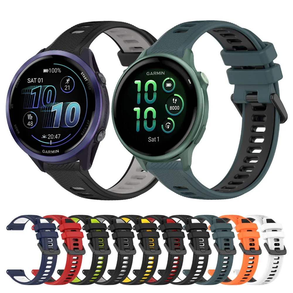 20 مللي متر 22 مللي متر حزام (استيك) ساعة ل Garmin Vivoactive 6/5/3 سيليكون حزام Forerunner 570/165/255/265/Venu 3 2 SQ الرياضة حزام الساعات سوار