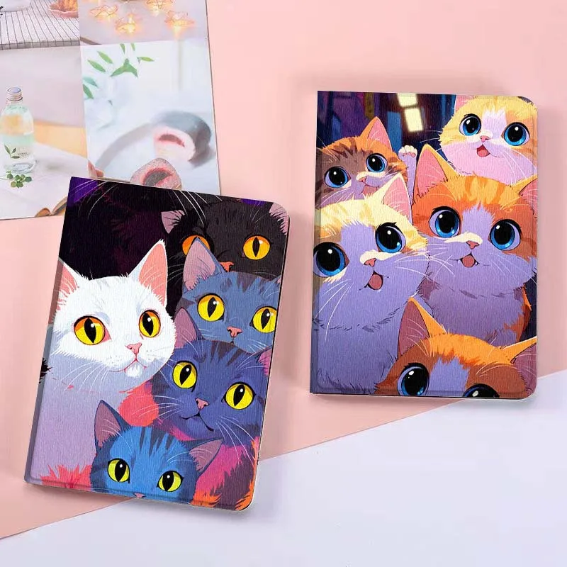 

Creative Cute Cat Pattern Gift For Oppo Pad X SE 4 3 11 13.2 11.61 11.4 10.36 Pro 2 Air2 2025 Foldable Tablet Case