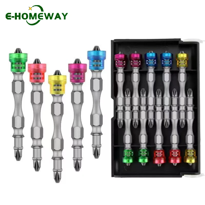 

10pcs 65mm PH2 Screwdriver Bit Cross Phillips Double Head Magnetic Bits 1/4'' Hex Shank S2 Alloy Steel For Electric Screw Driver