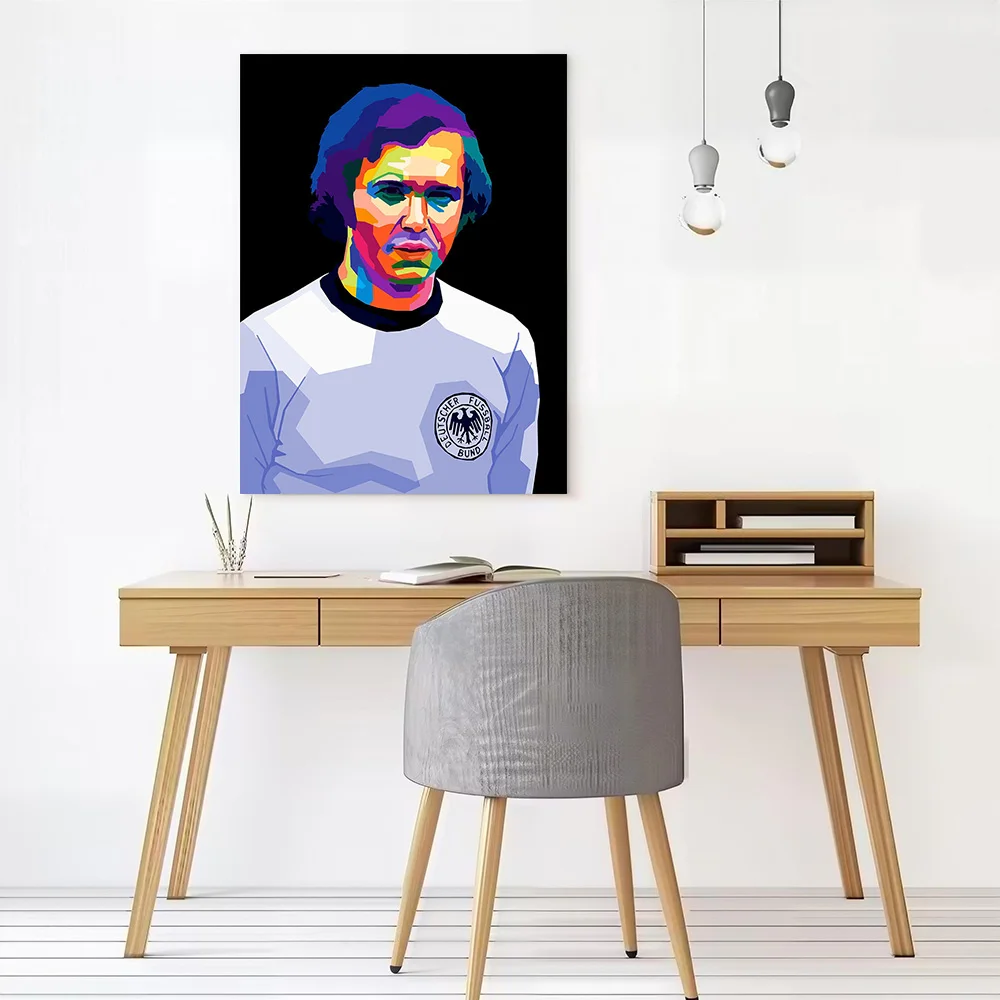 Franz Beckenbauer Pop Art Canvas Poster Customizable Printed Canvas Painting Wall Art for Fans Room Decorating Interior Arts