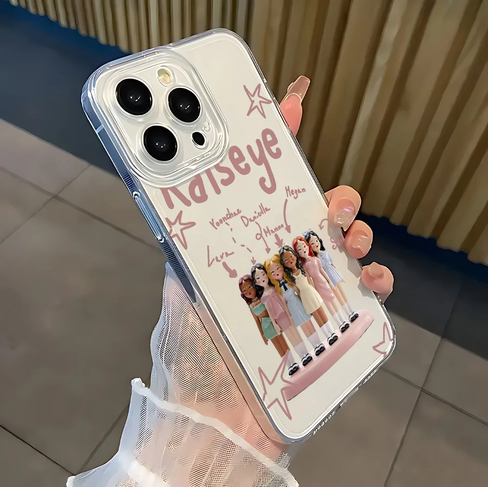 Чехол для телефона Hot Kip Pop KATSEYES для iPhone 17 16e 15 14 13 12 11 Mini Pro Max X XR XSMax 7 8 Air Plus, прозрачная задняя крышка