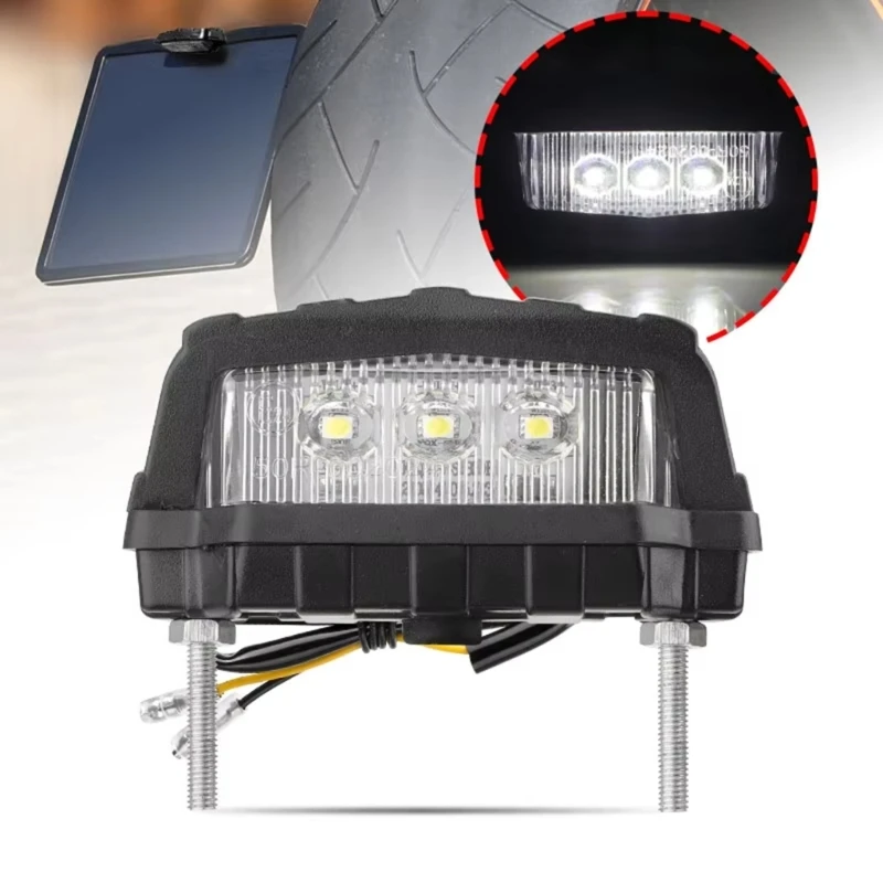 H3ce توفير الطاقة القوية 3 LED دراجة نارية LED لوحة ترخيص الذيل الذيل مقاوم للماء يمكن الاعتماد عليه للاعتماد على السفر الليلي