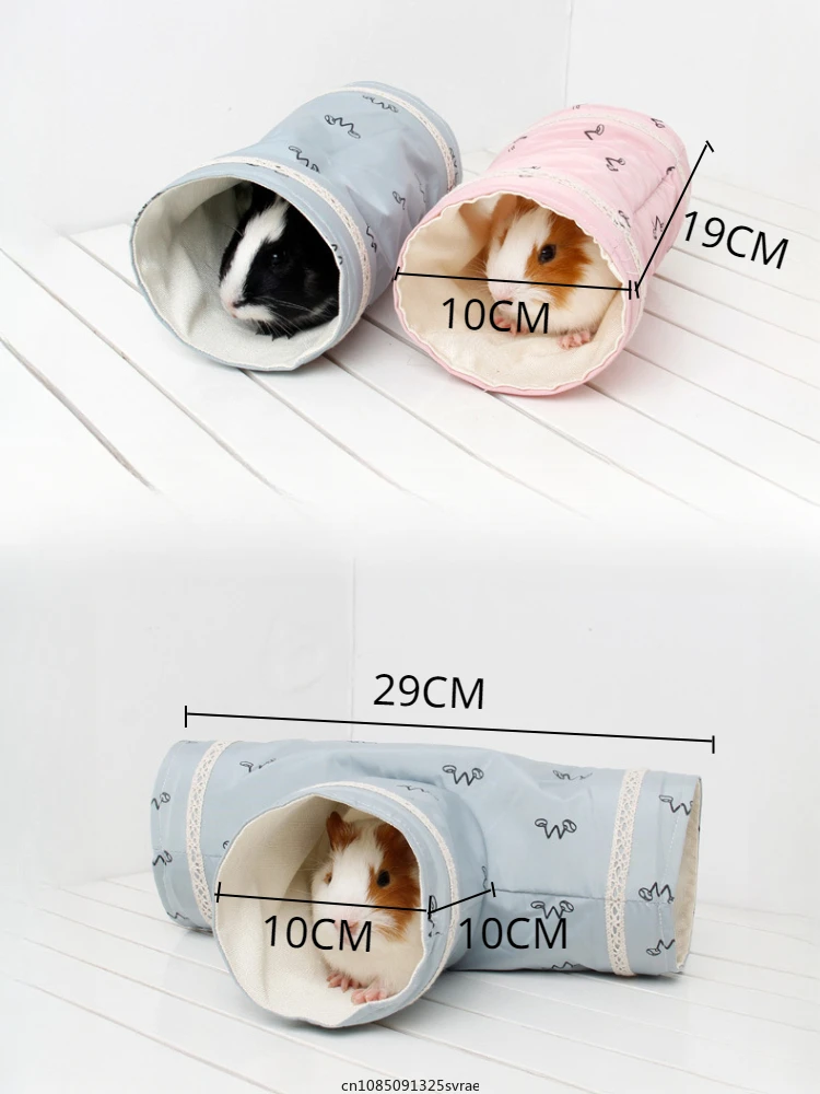 Guinea Pig Tunnel Tube Cute Hamster Toy Tubes Tunnels Spring Pet Cage House Single Channel Chinchillas Warm Toy Pet Accessories