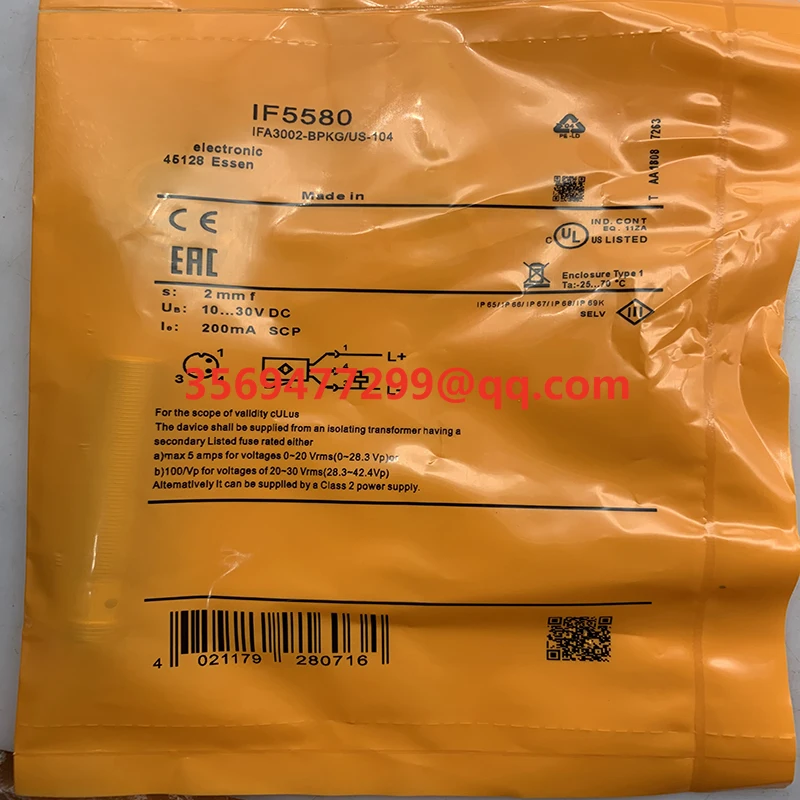 

Brand new stock IF5580 IFA3002-BPKG/US-104 Proximity switch sensor