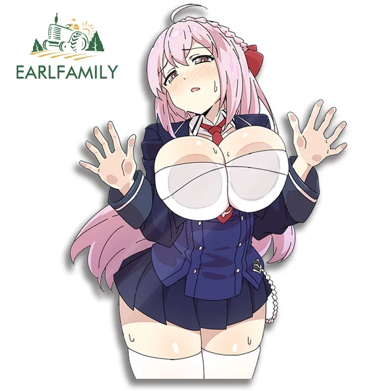

EARLFAMILY 13 см Автомобильная Наклейка на стекло аниме грудь Сексуальная Личность креативная забавная наклейка фургон RV JDM водонепроницаемый Декор