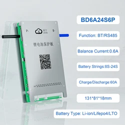 JIKONG Smart Balance BMS BD6A24S6P Liion LiFepo4 LTO BMS 4S 5S 6S 7S 8S 9S 10S 12S 13S 14S 15S 16S 17S 18S 19S 20S 21S 22S 24S