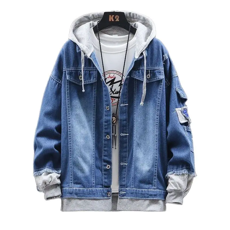 2023 New Boutique Men's Denim Jacket Korean Trend Versatile Trend Fashionable and Handsome British Style Jacket Casual Jacket