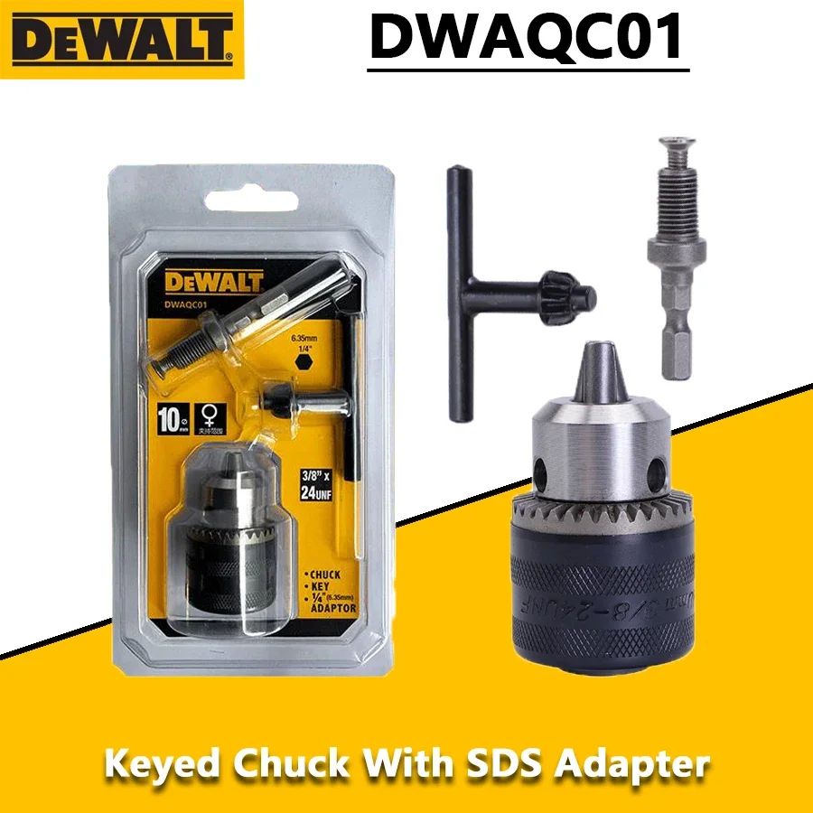 DEWALT DWAQC01 Drill Bit Key Drill Chuck SDS 1/4 Hexagonal Impact Screw Adapter Driver Thread Quick Change Joint Accessories