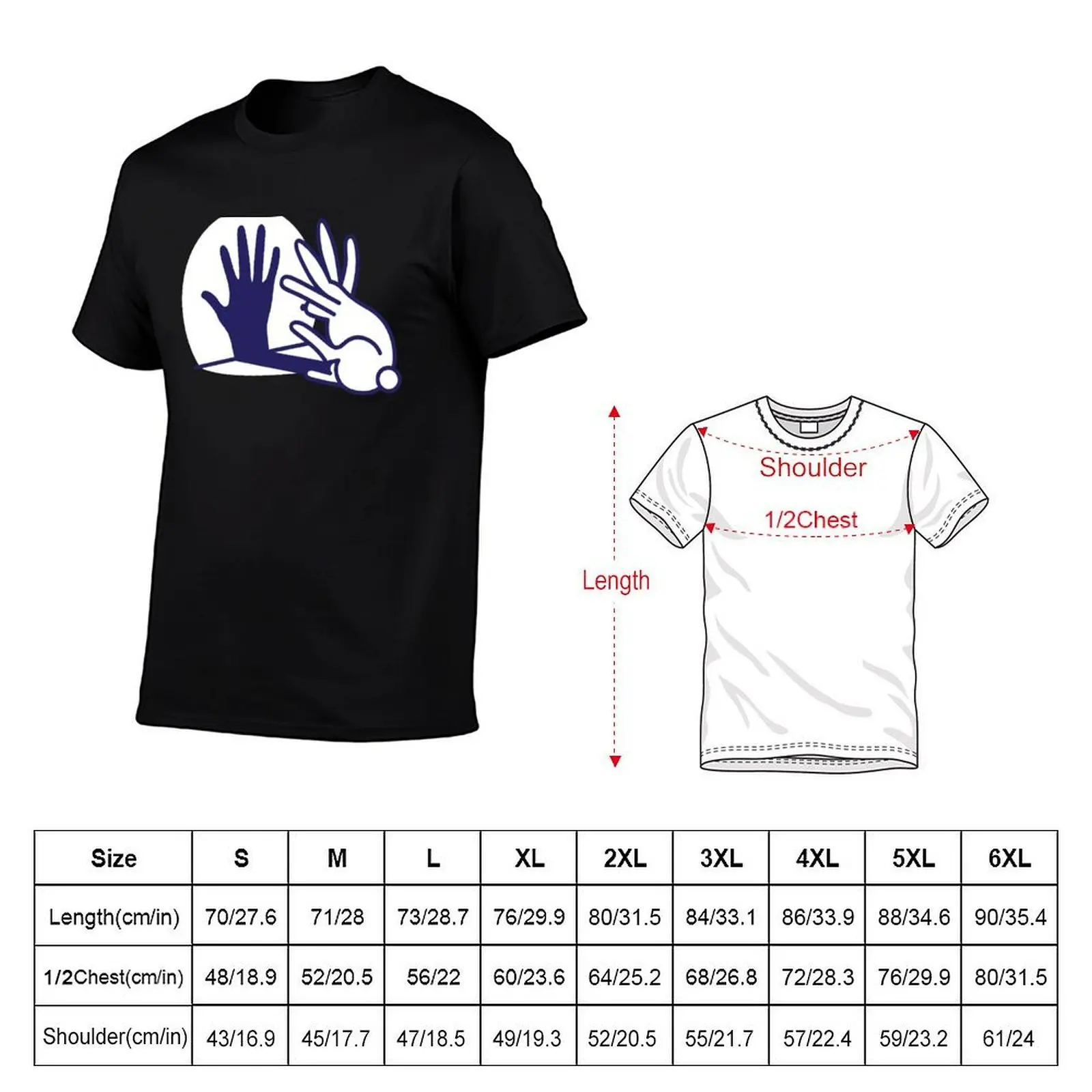 hand shadow rabbit T-Shirt Basic Daily Outfit Short Sleeve Tee