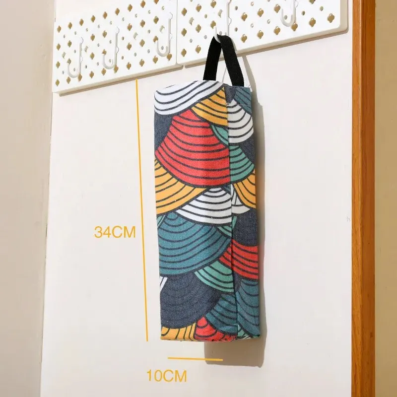 1pc Plastic Bag Holder Garbage Bag Storage Hanging Bag Wall-mounted Splicing Color Pull-out Sorting Debris Storage Bag