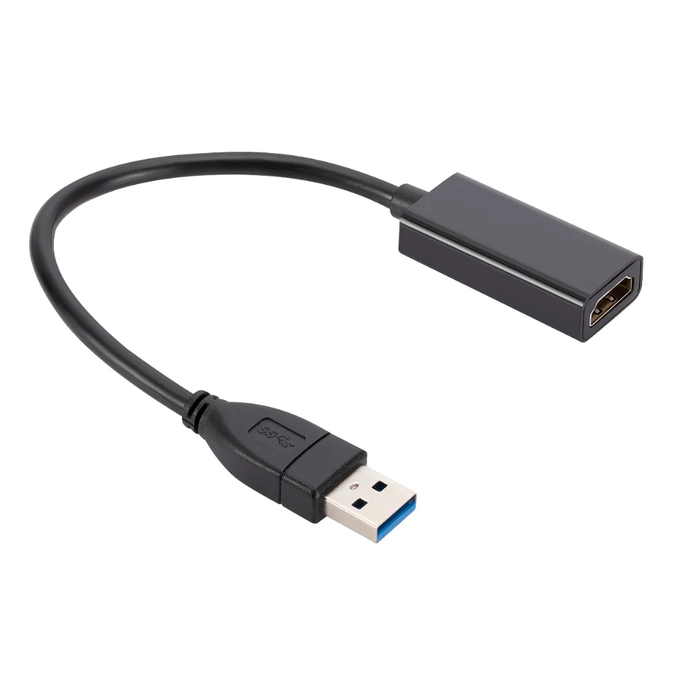 USB to HDMI 호환 어댑터, 1080P USB 3.0 to HDMI 비디오 컨버터, Windows 7 8 10 PC 노트북 데스크탑 모니터 프로젝터 HDTV