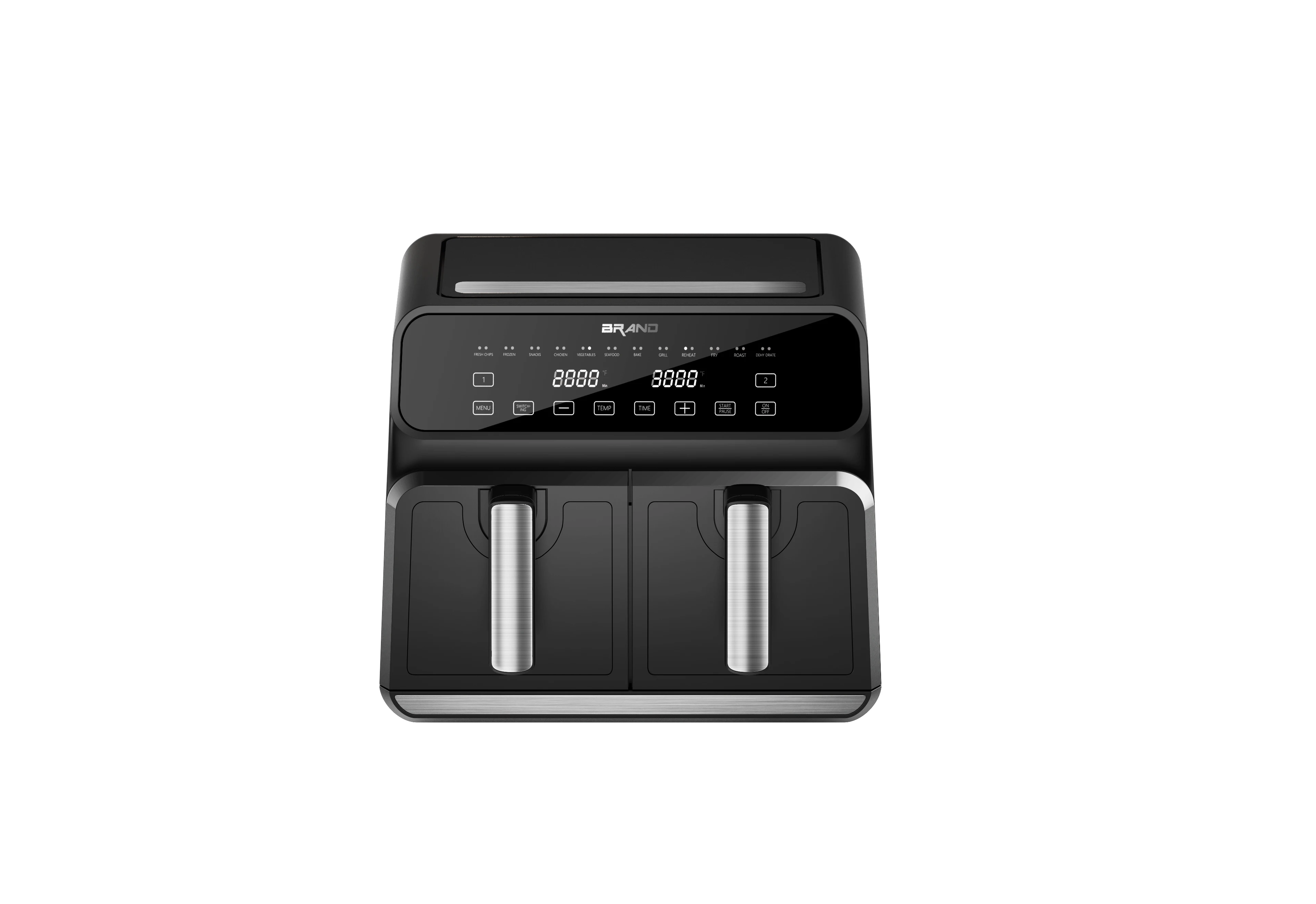 2022 Nuevo aparato de cocina Freidora de aire de vapor de dos zonas duales y 2 cestas