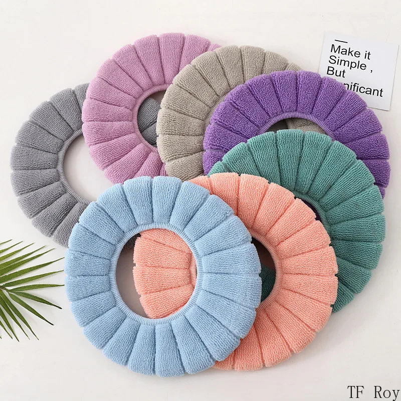 Washable Universal Pumpkin Pattern Toilet Seat Cover Warm Knitting O-shape Closestool Mat Children Potty Training Accessories