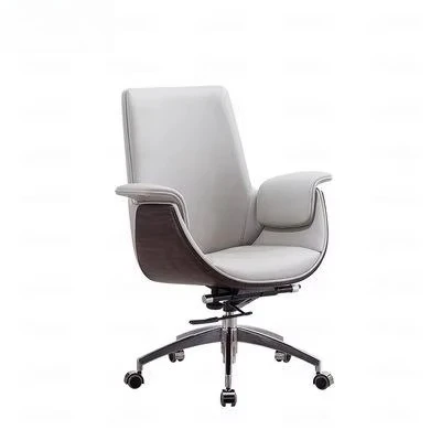 Modern Synthetic Leather Heavy Duty Pedestal Base Swivel Task Chair Cooling Function Elegant Ergonomic Command Seating for