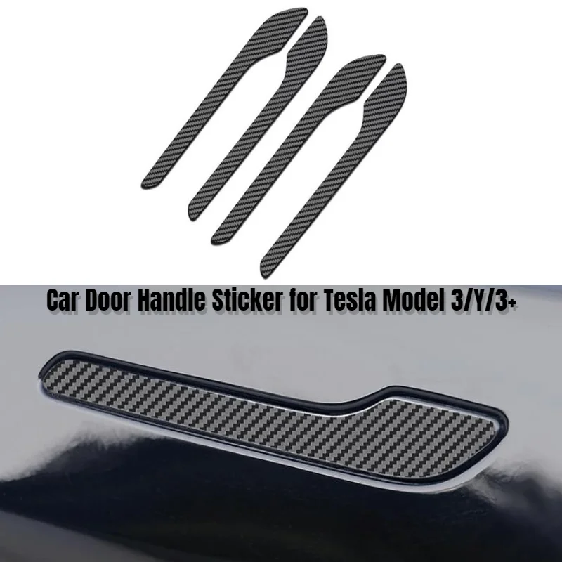 Car Door Handle Sticker Door Protector Wrap Cover Paste ABS Car Modification Accessories for Tesla Model 3/Y/3+ Highland 2024