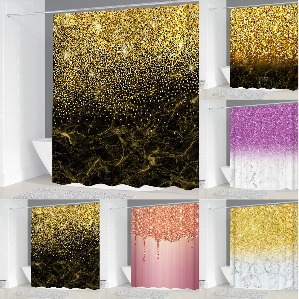 

Shiny Dream Printed Shower Curtain Mildew waterproof Curtain With Hook Bathroom Decorative Curtain 3D Shower curtains 240*180cm