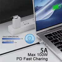 100W PD 5A Type USB C 3.1 Gen 2 Male to Female Extension Cord 90 Angle 10Gbps USB C Extender Data Cables Fast Charging Cable 4
