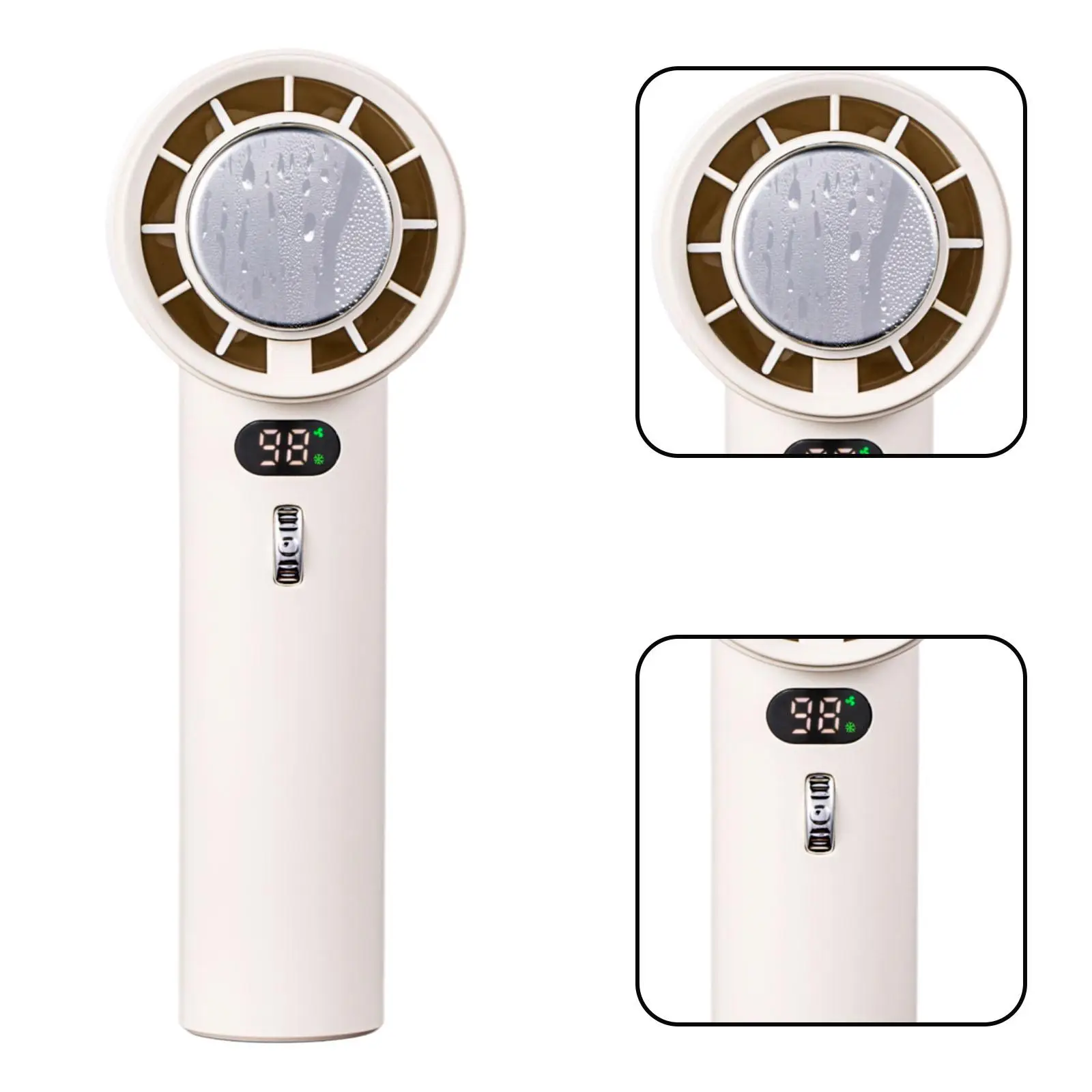 Ventilador portátil de mano recargable, ventilador de refrigeración de 6,7 pulgadas de largo con velocidades ajustables para hacer colas, hacer ejercicio, multiusos compacto