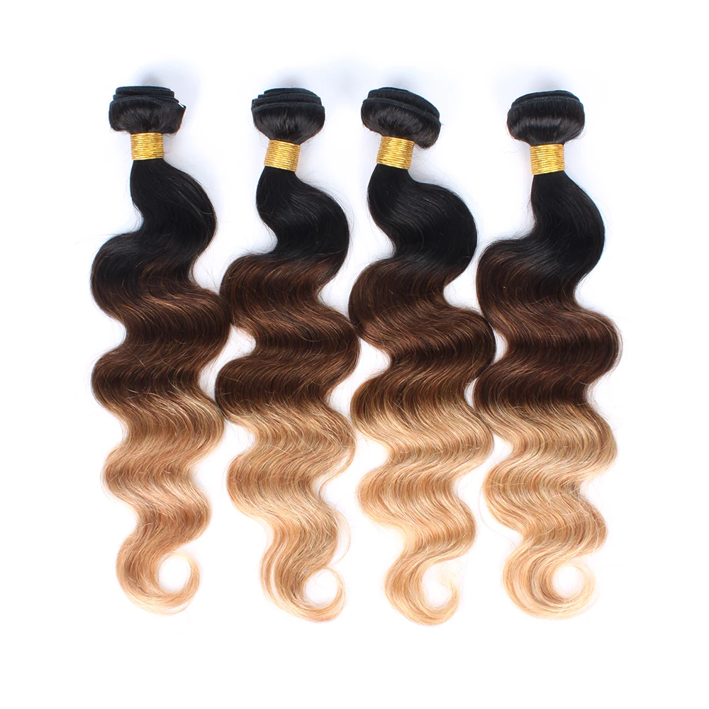 Bundles With Frontal Body Wave Human Hair Extensions Ombre Brazilian Human Hair Bundles Blonde Brown Remy Hair On Sale Clearance