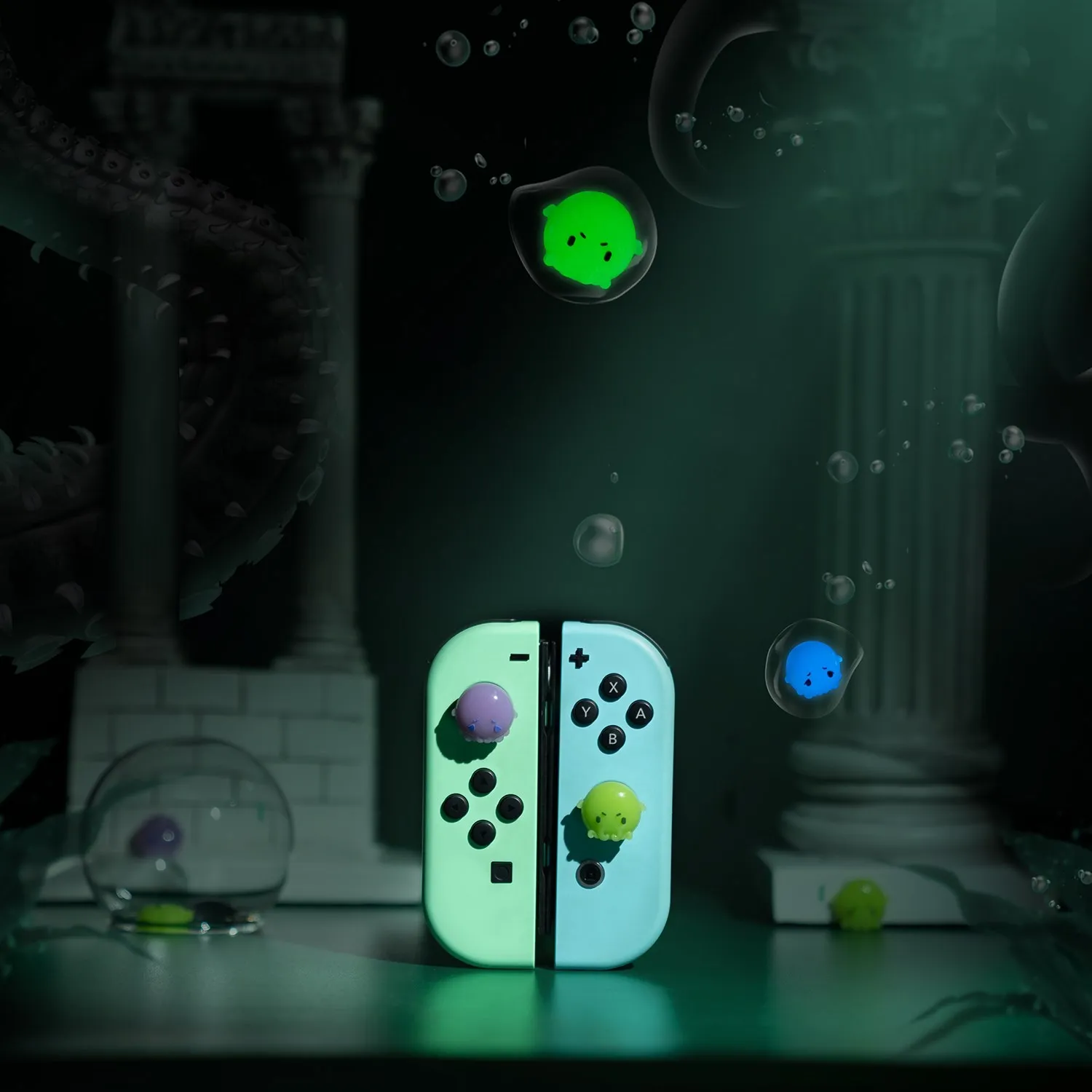 GeekShare-Thumbstick luminoso para Nintendo Switch, tapas de joystick OLED, lindas tapas de agarre de pulgar para consola de juegos NS Lite, nuevo