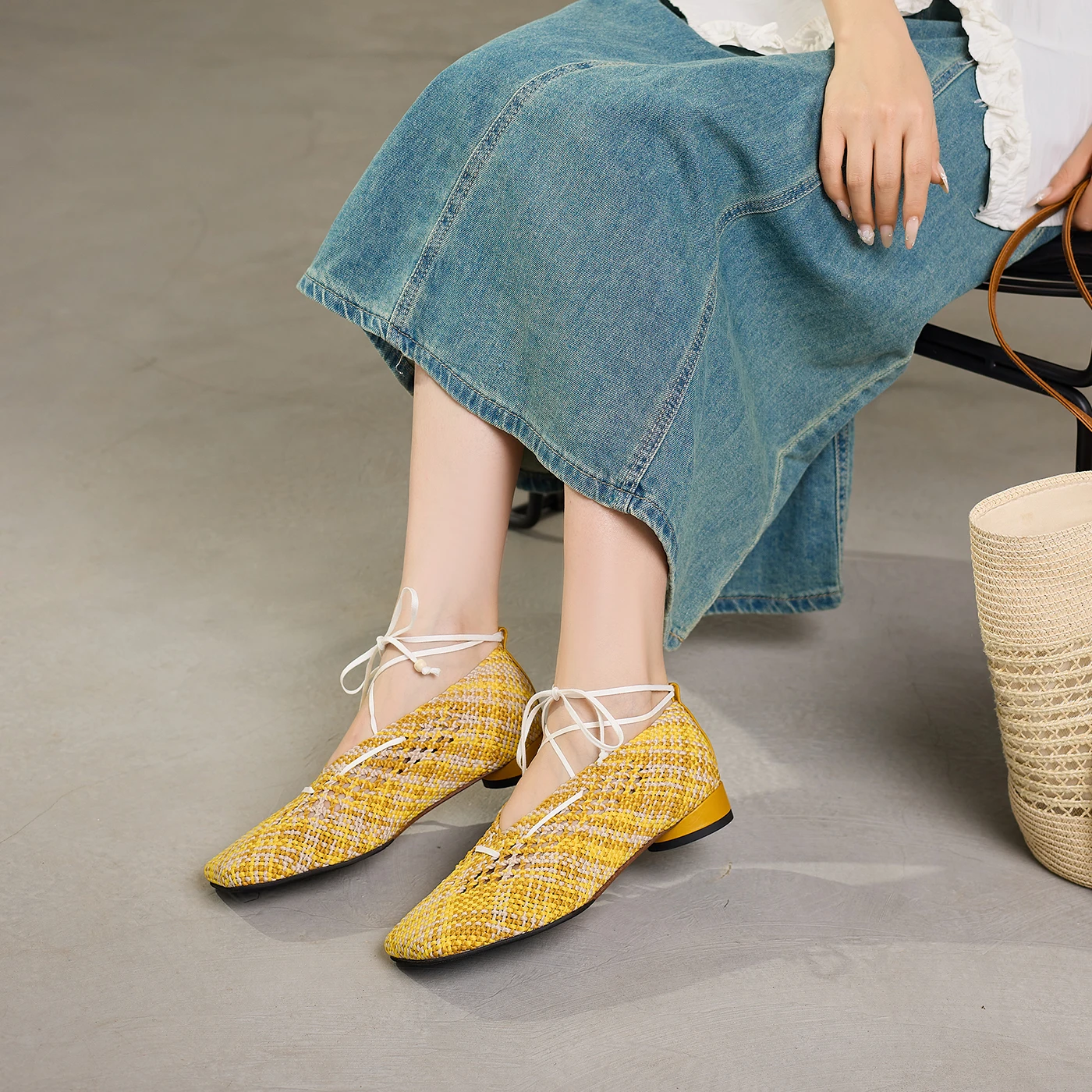 

New Hollow out Weave Breathable Women's Sandals,Narrow Band Ankle Strap Summer Heels Women Shoes