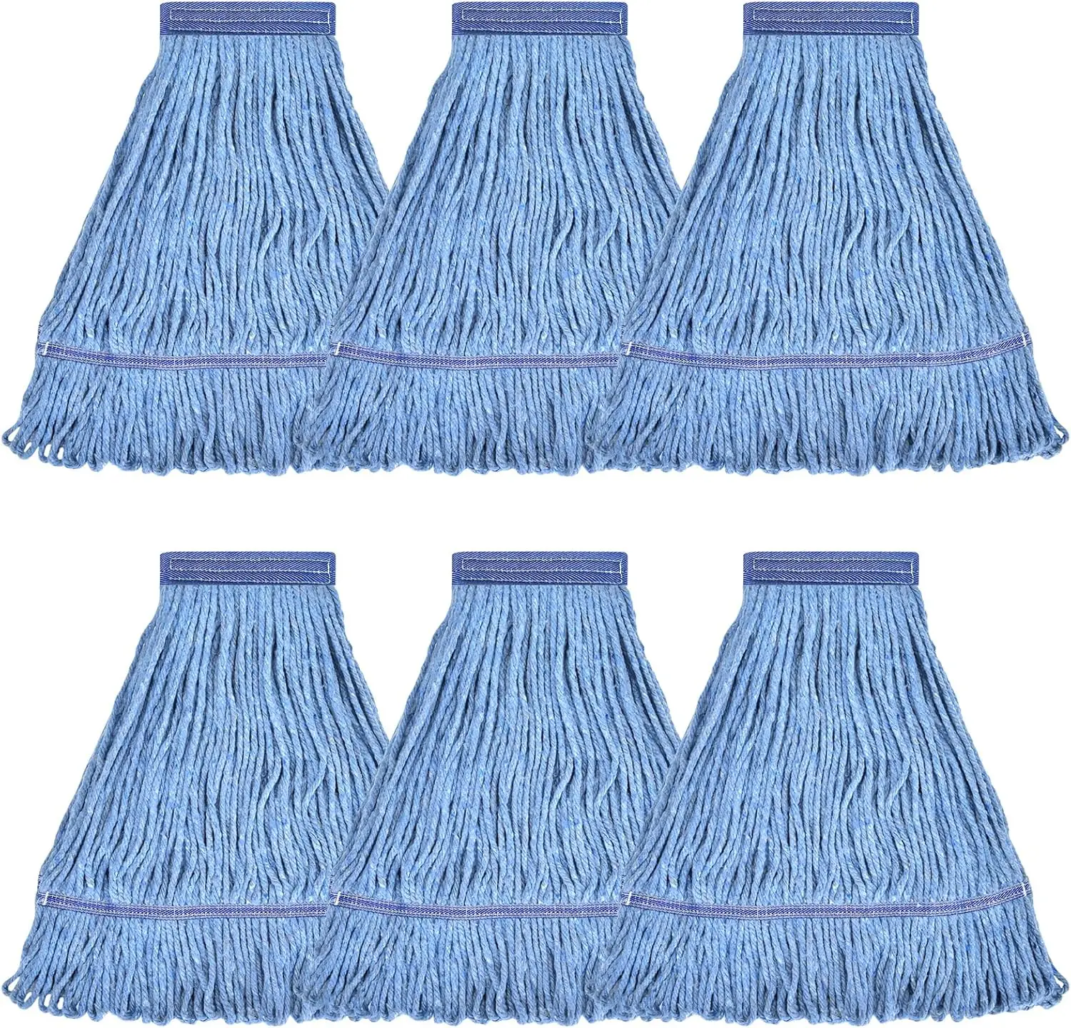 

Heavy Duty Commercial Mop Head Refill Pack of 6, Universal Fit for Wet and Dry Floor Cleaning