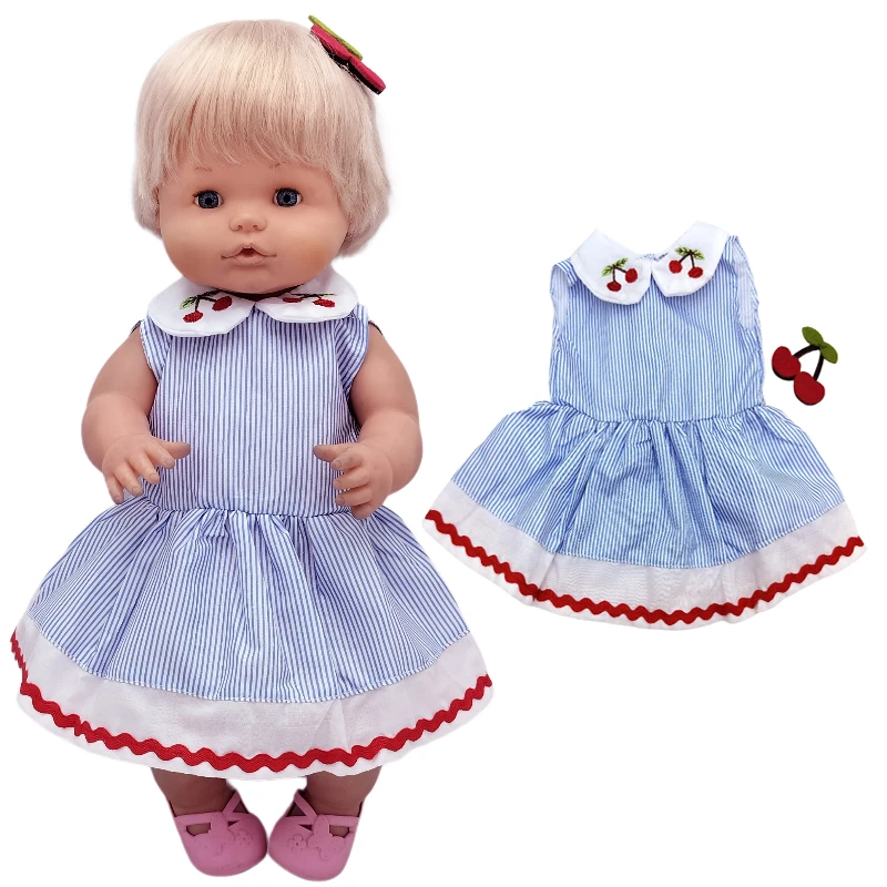 เสื้อผ้าตุ๊กตาทารกเกิดใหม่ขนาด40ซม. ชุดเจ้าหญิงสีฟ้าม่วงเสื้อผ้าตุ๊กตา17"