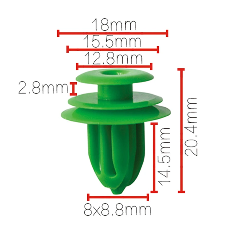 XIEAILI OEM 20Pcs For 8mm 9mm Hole Auto Door Trim Panel Retainer Nylon Retaining Clips Car Rivet Retaining Fasteners Clip