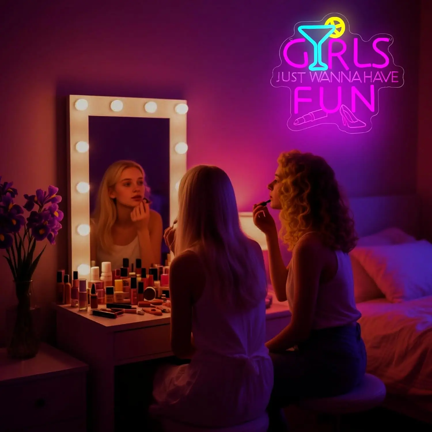 Le ragazze vogliono sono divertenti Insegna al neon Luce al neon a LED per camera da letto Birra Bar Cocktail Club Negozio Decorazioni per feste di matrimonio Regali di compleanno