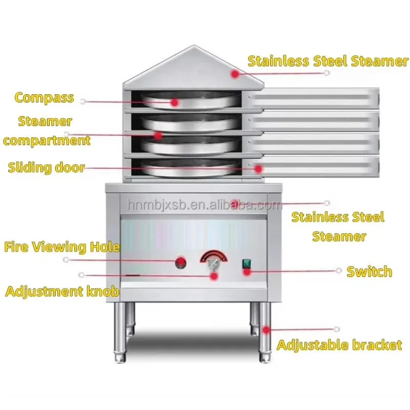 Automatic Large Capacity Rice Steamer Machine Noodles Roll Steamer Wholesale Commercial Food Warmer Electric Momo Steamer