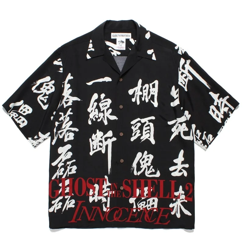 ฤดูร้อนเพิ่มเติม WACKO MARIA เสื้อบุรุษสตรีเย็บปักถักร้อยพิมพ์แฟชั่นสไตล์ญี่ปุ่นฮาวายหลวม Fit เสื้อแขนสั้น