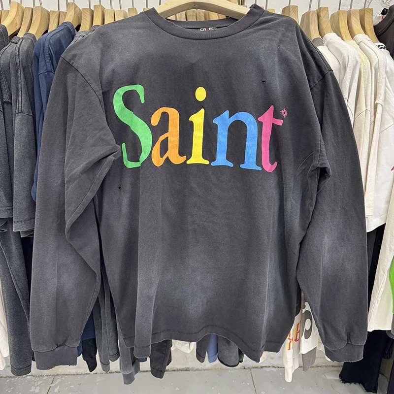 التنقل نمط سانت الملونة إلكتروني طباعة الرجال النساء تي شيرت عارضة أزياء الخريف قمم