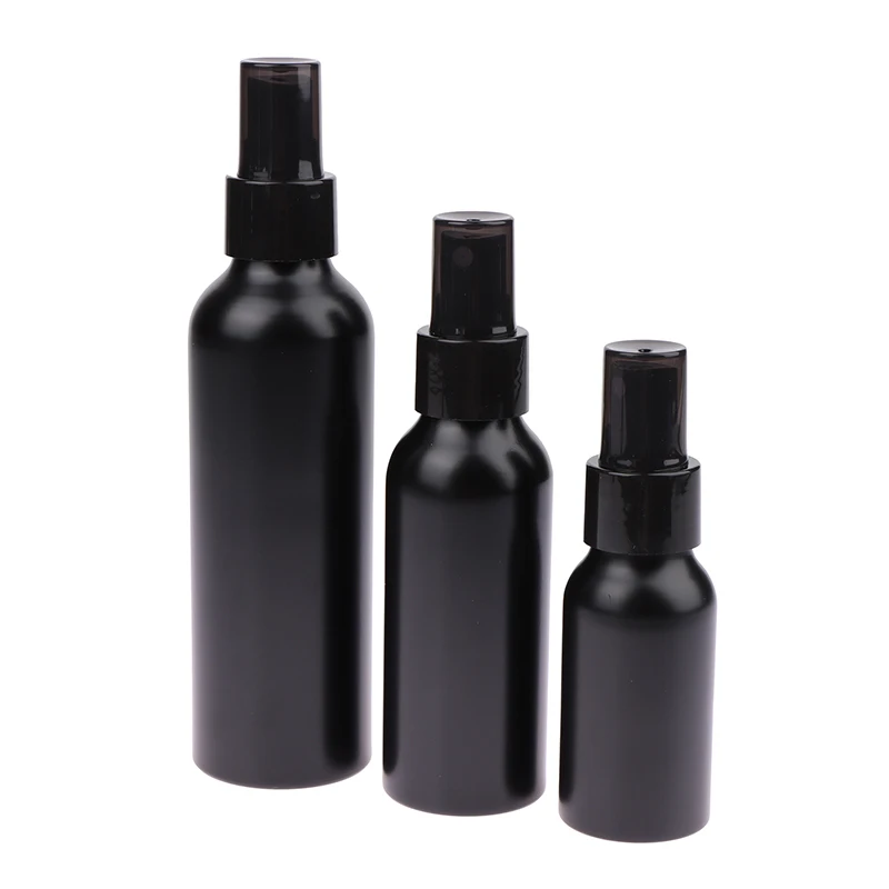 30ml 50ml 150ml ml tragbare Reise schwarz Aluminium leere Flasche Parfüm Sprüh flasche Kosmetik verpackungs behälter