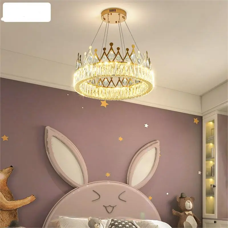 Luxury Postmodern Designer Crown Crystal Chandelier LED Light Source for Living Room Bedroom Dining Room