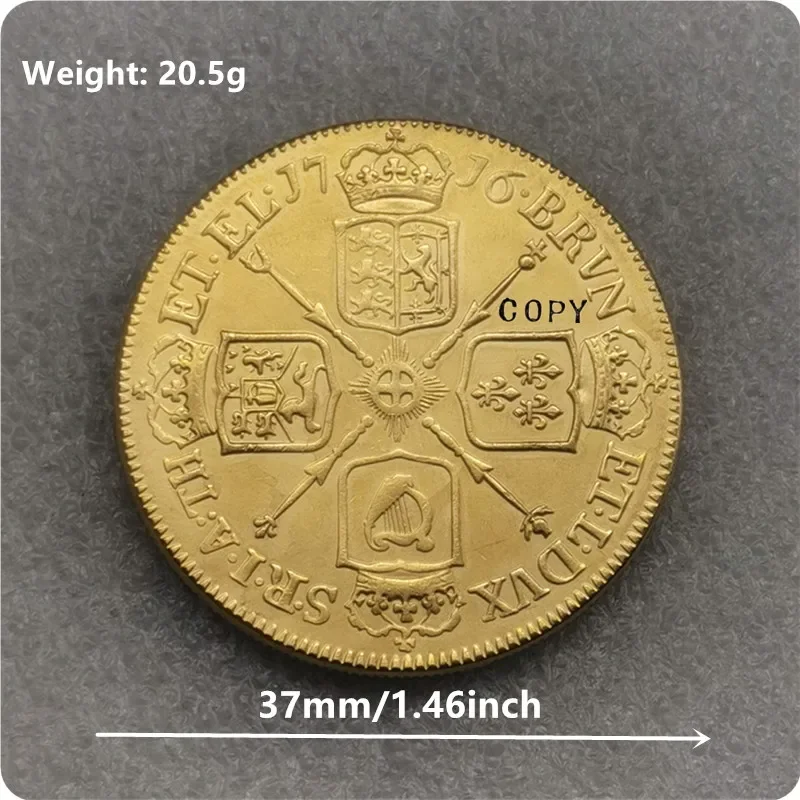 1716 United Kingdom (United Kingdom, British Overseas Territories and Crown Dependencies) 5 Guineas - George I Copy Coin Crypto