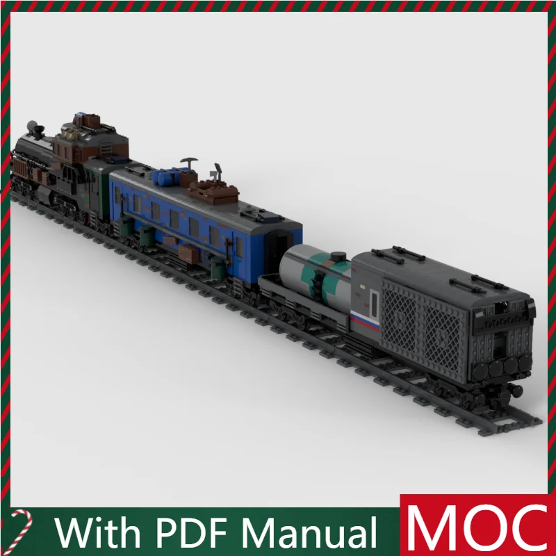 

738 шт., черный ретро-локомотив, поезд, модульные строительные блоки, модель для образования детей, сделай сам, сборная игрушка, подарки на день рождения, Рождество