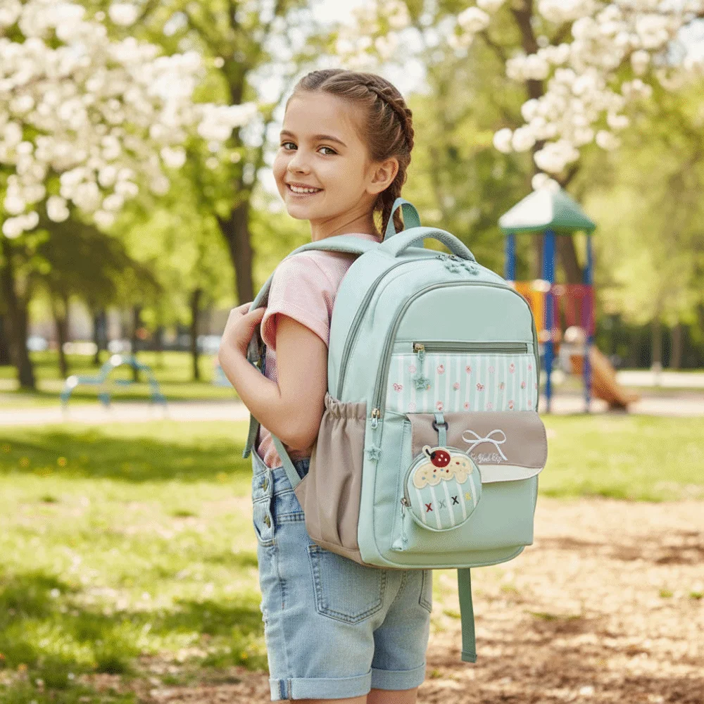 Large Capacity Travel Backpack Comfortable Oxford Cloth College Student Backpack Breathable Cartoon Pattern
