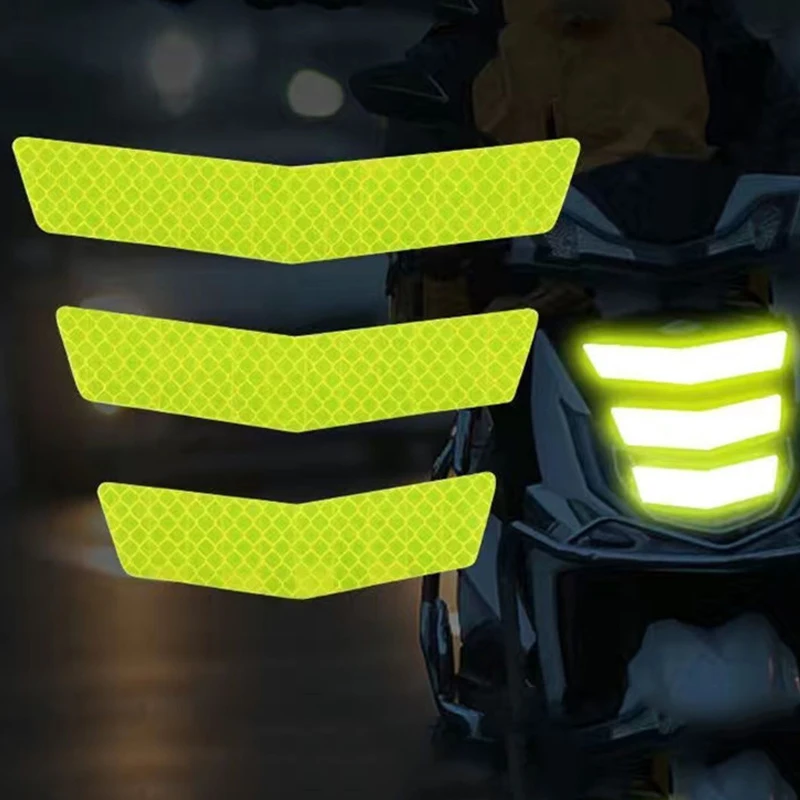 Car Motorcycle Reflective Stickers Night Warning Trapezoidal Arrow Stickers Car Motorcycles Decorative Personality Stickers