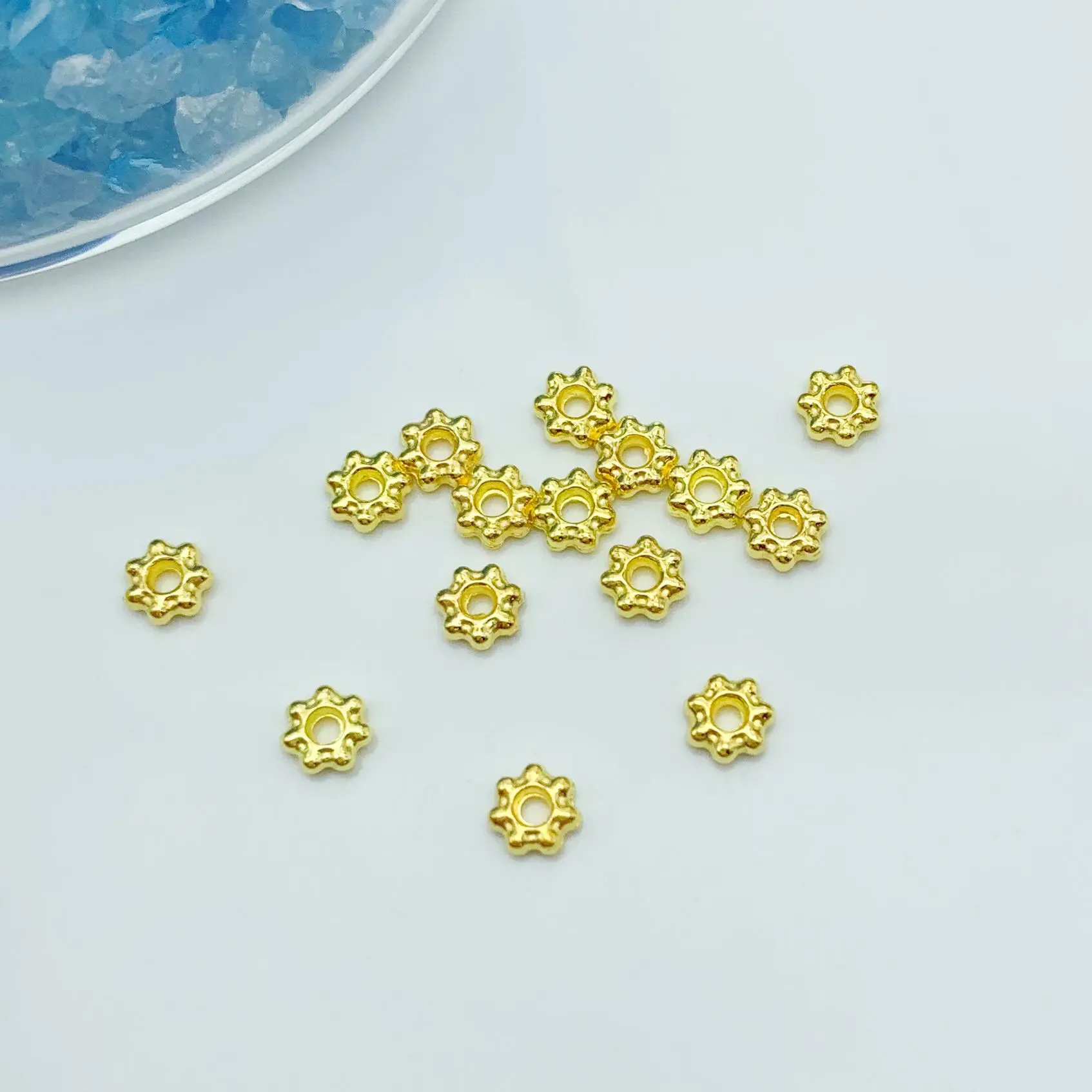 Metal Beads 100Pcs 4/6mm Snowflake Spacer Beads For DIY Jewelry Making Supplies Necklace Bracelet Handmade Craft Accessories