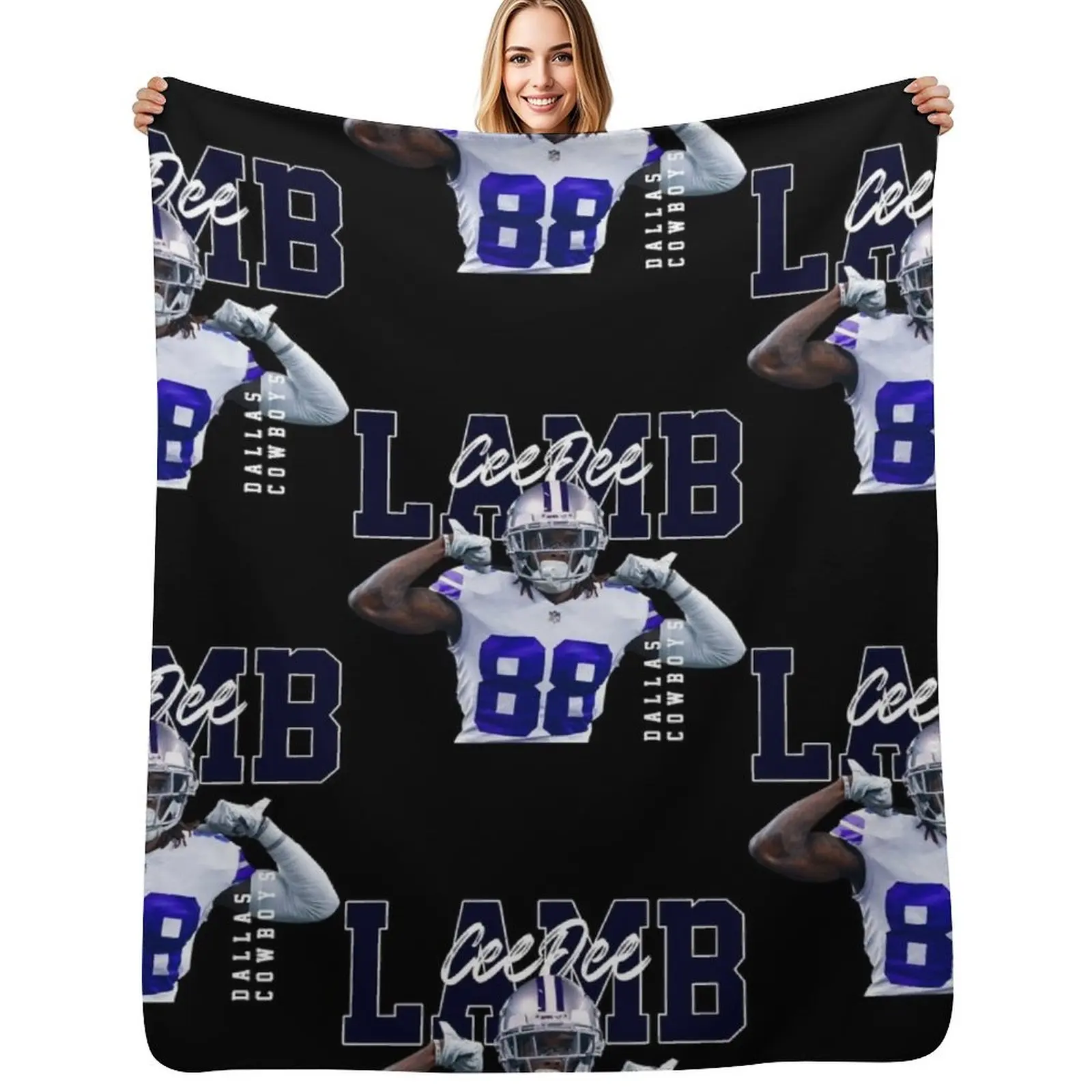 

Ceedee-Lamb-DallasCowboys-Football-Players Throw Blanket Luxury Throw funny gift Quilt Thermals For Travel Blankets