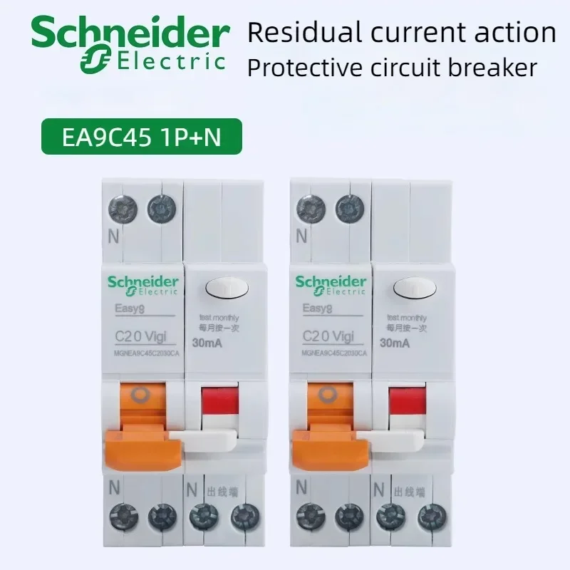 Schneider Electric EA9C45 Leakage Protector 1P+N 6A 10A 16A 25A 32A 40A Leakage Circuit Breaker Double Wiring
