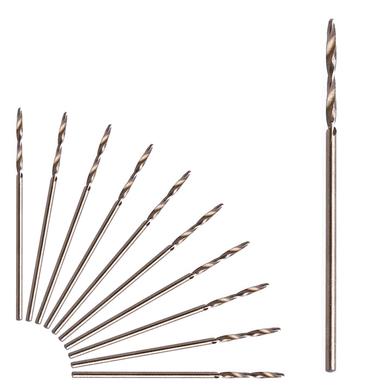 New 10Pcs 1mm M35 Triangle Shank HSS-Co Cobalt Twist Drill Spiral Drill Bit Set