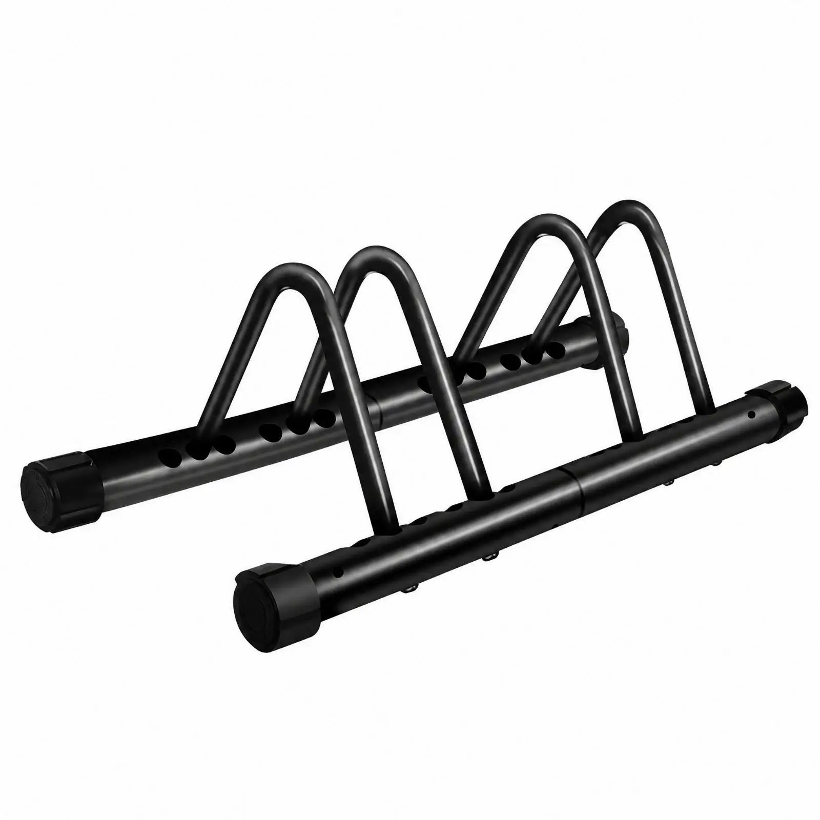 Tubular Bike Parking Rack with Adjustable Rails Non-Slip Upright Wheel Support Bike Rack with Rubber Feet Easy to Install for
