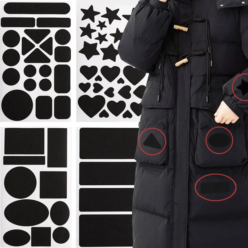 1 Set Self-Adhesive Fabric Repair Patch Universal Black Heavy Duty Iron On Clothes Patch For Down Coats Jackets Clothing Fix