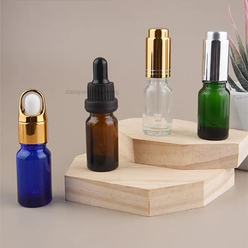 10 ml basket cover glass bottle pressure oil bottle cap dropper bottle color travel packing small sample bottles