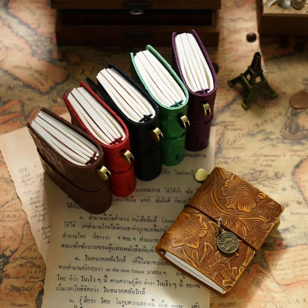 Creative Writing Cowhide Cover Sketchbook Sketching Leather Traveler Notebook Handmade DIY Diary Notebook Graffiti