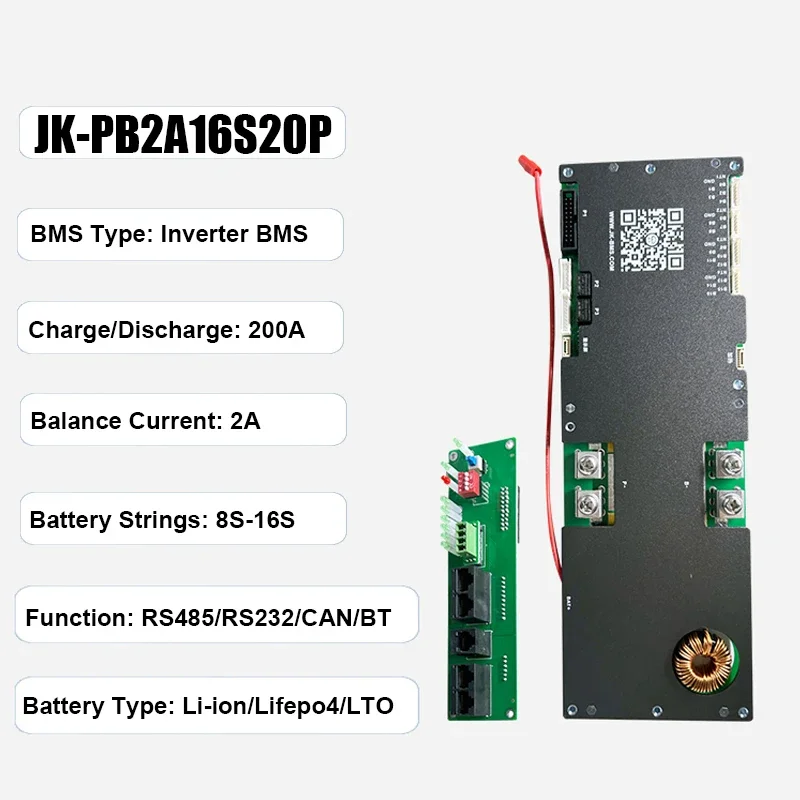 JIKONG-Onduleur intelligent BMS, courant d'équilibre actif 8S 16S, Lifepo4, Ion Eddie pour Growatt Deye, panneau de stockage d'énergie familial